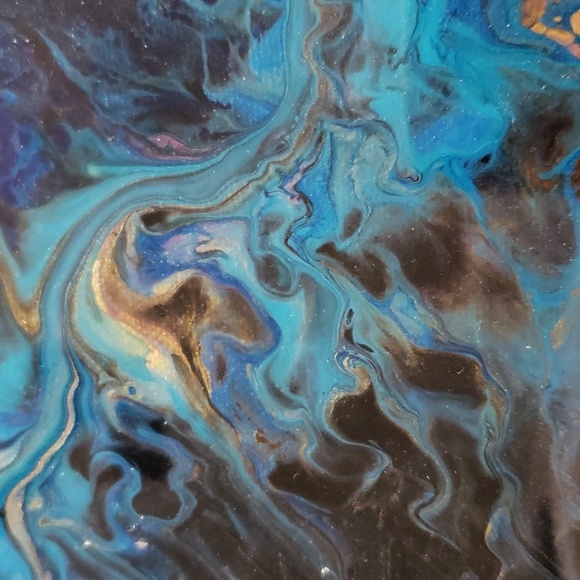 Acrylic Pour painting 14"x14" - Picture 2 of 3